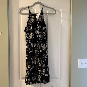Francesca’s navy and cream floral mini dress